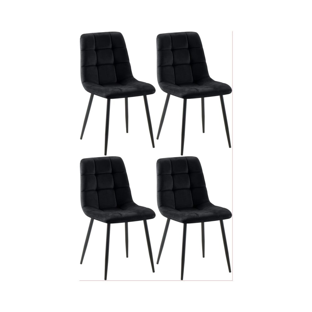 wohnli-moebel-suche-M26022618 Wohnli Möbelsuche - 4er Set Stühle mit Metallgestell und Sitz aus Samt schwarz