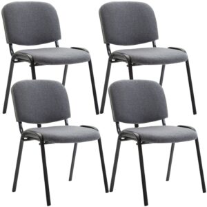 wohnli-moebel-suche-M26022622 Wohnli Möbelsuche - 4er Set Besucherstühle mit Metallgestell aus Stoff grau