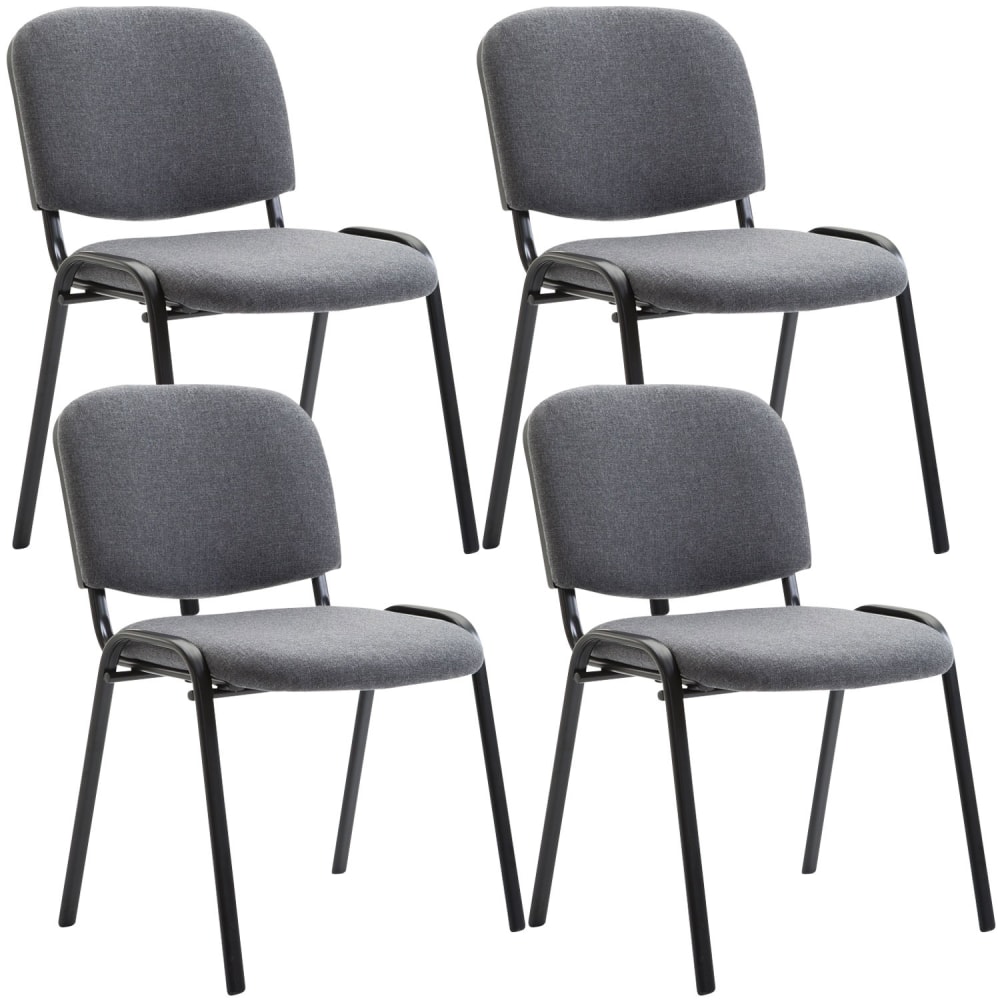 wohnli-moebel-suche-M26022622 Wohnli Möbelsuche - 4er Set Besucherstühle mit Metallgestell aus Stoff grau
