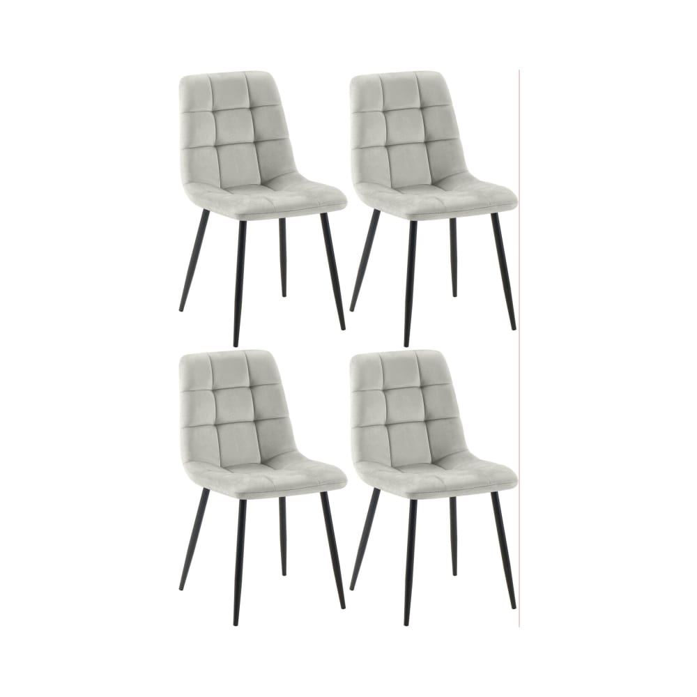 wohnli-moebel-suche-M26022628 Wohnli Möbelsuche - 4er Set Stühle mit Metallgestell und Sitz aus Samt grau
