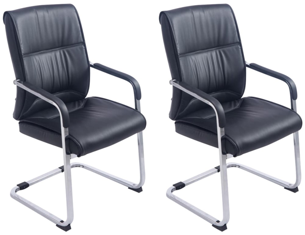 wohnli-moebel-suche-M26022633 Wohnli Möbelsuche - 2er Set Freischwinger mit Metallgestell Sitz aus Kunstleder schwarz