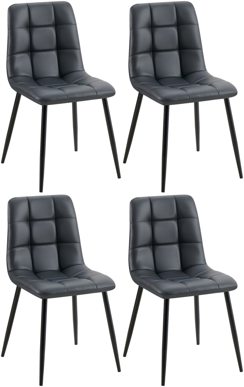 wohnli-moebel-suche-M26022636 Wohnli Möbelsuche - 4er Set Esszimmerstühle mit Sitz aus Kunstleder schwarz