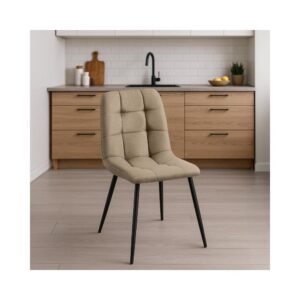 wohnli-moebel-suche-M26022639-1 4er Set Esszimmerstühle mit Sitz aus Stoff taupe 55x84x45cm Stoff Grau CLP Möbel Esszimmermöbel Stühle
