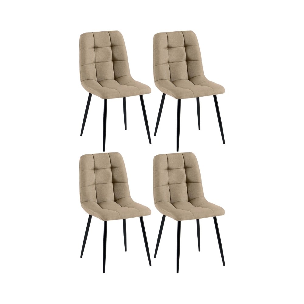 wohnli-moebel-suche-M26022639 Wohnli Möbelsuche - 4er Set Esszimmerstühle mit Sitz aus Stoff taupe