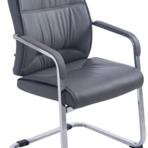 wohnli-moebel-suche-M26022650-1 2er Set Freischwinger mit Metallgestell Sitz aus Kunstleder grau 58x102x65cm PVC - Polyvinlychlorid Grau CLP Möbel Esszimmermöbel Stühle