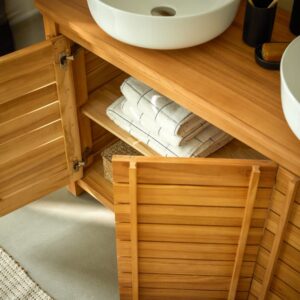 wohnli-moebel-suche-M26022765-1 Waschtischunterschrank aus massivem Teakholz 125 cm 125x80x45cm Holz Beige Tikamoon Möbel Badezimmermöbel Badezimmerschränke