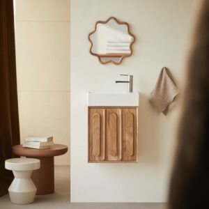 wohnli-moebel-suche-M26022766-1 Waschbeckenunterschrank aus massivem Akazienholz und Keramik 40 cm 40x55x22cm Holz Weiß Tikamoon Möbel Badezimmermöbel Waschbecken