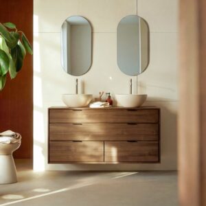 wohnli-moebel-suche-M26022767-1 Badezimmermöbel aus massivem Nussbaum 120 cm 120x60x51cm Holz Braun Tikamoon Möbel Badezimmermöbel Badezimmerschränke