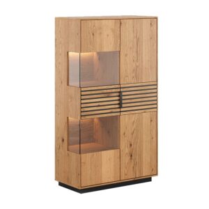 Wohnli Möbelsuche - Vitrine mit Glastür aus Massivholz 83x39x147cm