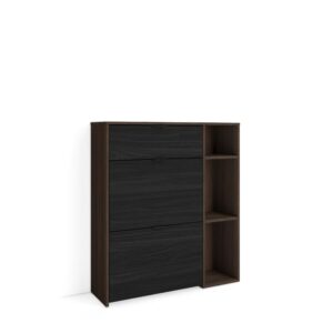 wohnli-moebel-suche-M26022961 Wohnli Möbelsuche - Schuhschrank Holzeffekt Eiche dunkel und Schwarz 90x27x102cm
