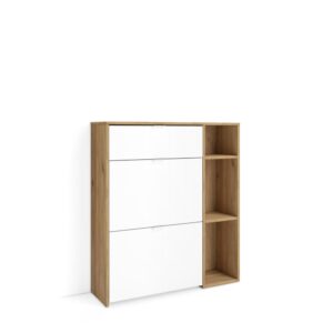 wohnli-moebel-suche-M26022973 Wohnli Möbelsuche - Schuhschrank Holzeffekt Eiche und Weiß 90x27x102cm
