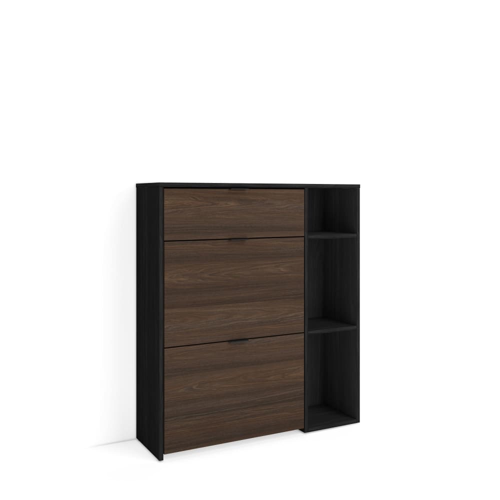 wohnli-moebel-suche-M26022990 Wohnli Möbelsuche - Schuhschrank Holzeffekt Schwarz und Eiche dunkel 90x27x102cm