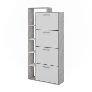 wohnli-moebel-suche-M26023065 Wohnli Möbelsuche - Schuhkipper mit 4 Fächern Weiß/Beton 80x166.1cm