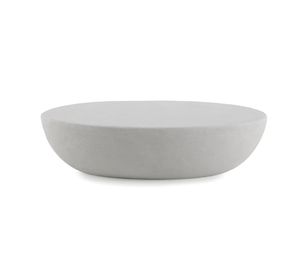 Wohnli Möbelsuche - Couchtisch 120 x 70 aus weißem Polyresin-Zement