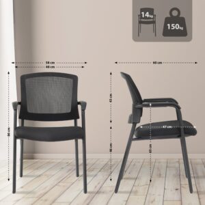 wohnli-moebel-suche-M26023519-1 Besucherstuhl mit Füßen aus Metall und Sitz aus Stoff schwarz 60x86x58cm Metall Schwarz CLP Möbel Esszimmermöbel Stühle