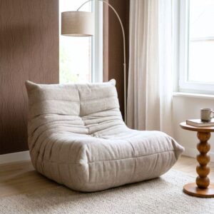 Fauteuil Taupe aus Stoff 87x97x69cm 97x69x87cm Stoff Taupe Giga Meubel Sofas und Sessel Sessel, Poufs und Fußbänke Sessel
