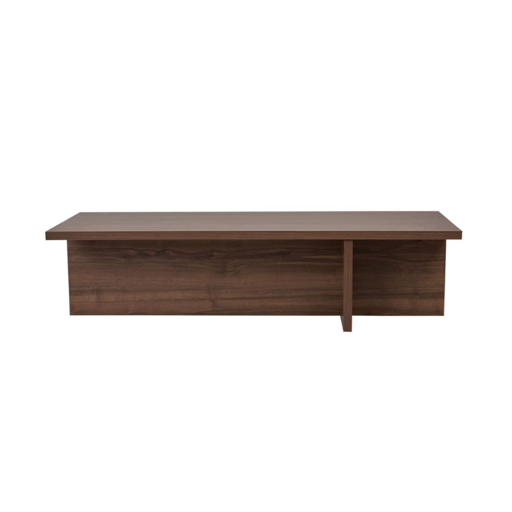 wohnli-moebel-suche-M26023886 Wohnli Möbelsuche - Couchtisch asymmetrischem Fuß L120 cm - Nussbaumdekor