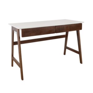 wohnli-moebel-suche-M26024035 Wohnli Möbelsuche - Schreibtisch Holzdekor Heveaholzgestell 2 Schubladen nussbaumfarben
