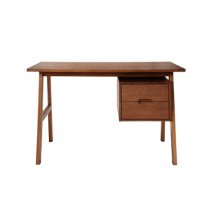 wohnli-moebel-suche-M26024037-1 Schreibtisch Heveaholz und Eichenfurnier mit 2 Schubladen 120x76x57cm Spanplatte Braun sweeek Möbel Büromöbel Schreibtische