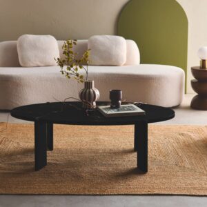 wohnli-moebel-suche-M26024050-1 Ovaler Couchtisch aus massivem Mangoholz 120 cm schwarz 120x36x65cm Holz Schwarz sweeek Möbel Wohnzimmermöbel Beistelltische