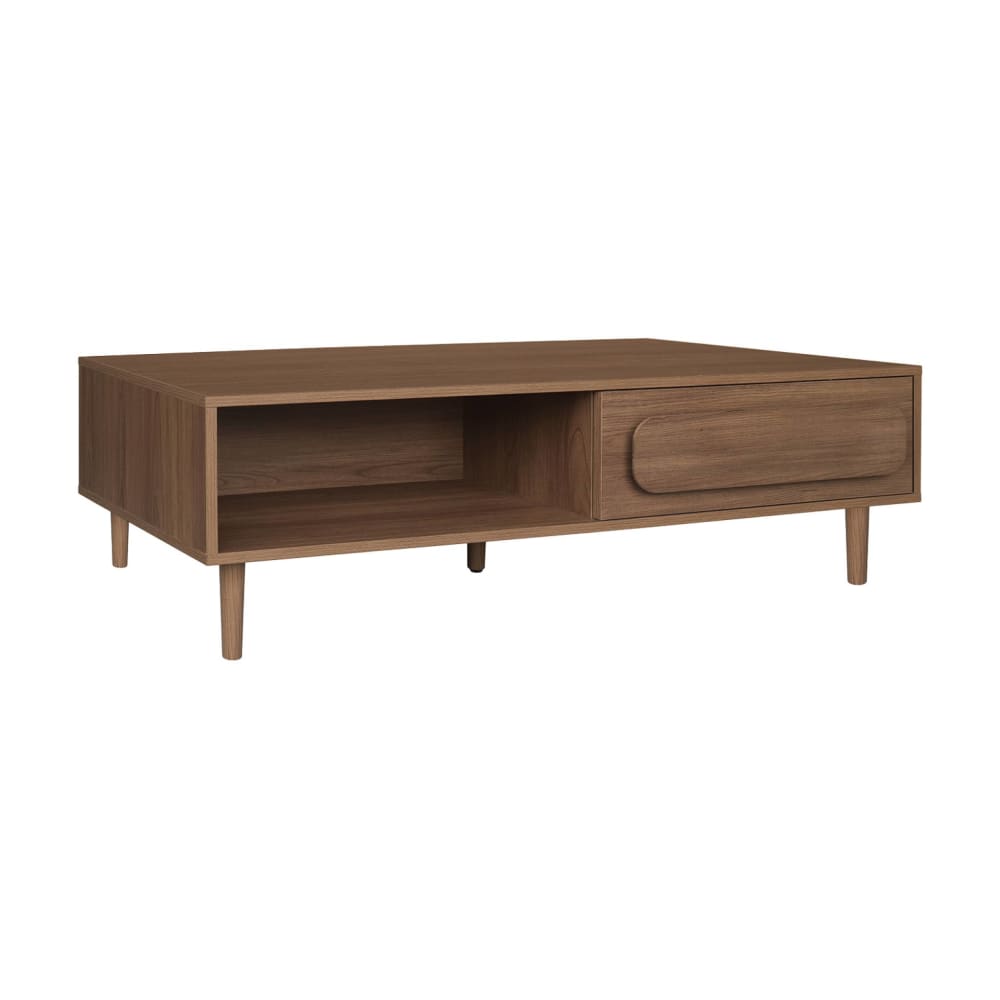 wohnli-moebel-suche-M26024088 Wohnli Möbelsuche - Vintage-Couchtisch im Nussbaumlook mit 1 Schublade und 2 Stauräumen