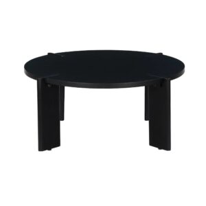 wohnli-moebel-suche-M26024090-1 Runder Couchtisch aus massivem Mangoholz schwarz 80x36x80cm Holz Schwarz sweeek Möbel Wohnzimmermöbel Beistelltische