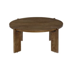 wohnli-moebel-suche-M26024091-1 Runder Couchtisch massives Mangoholz nussbaumfarben 80x36x80cm Holz Braun sweeek Möbel Wohnzimmermöbel Beistelltische