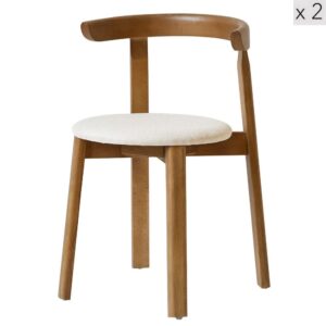 wohnli-moebel-suche-M26024559 Wohnli Möbelsuche - Esszimmerstühle (2er Set) aus dunklem Holz und Stoff Beige