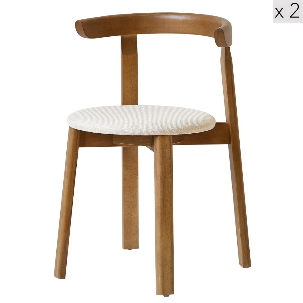 wohnli-moebel-suche-M26024559 Wohnli Möbelsuche - Esszimmerstühle (2er Set) aus dunklem Holz und Stoff Beige