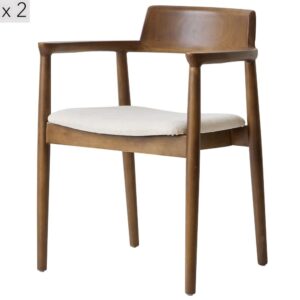 wohnli-moebel-suche-M26024561 Wohnli Möbelsuche - Esszimmerstühle (2er Set) aus dunklem Holz und Stoff Beige