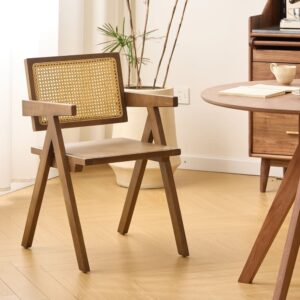 wohnli-moebel-suche-M26024564-1 Stuhl aus dunklem Holz und Rattan Braun 54x80x51cm Holz Braun Nordlys Möbel Esszimmermöbel Stühle