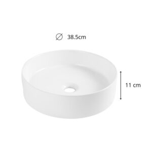 wohnli-moebel-suche-M26024945-1 Aufsatzwaschbecken in Marmoroptik 39x11x39cm Keramik Weiß Mob In Möbel Badezimmermöbel Waschbecken