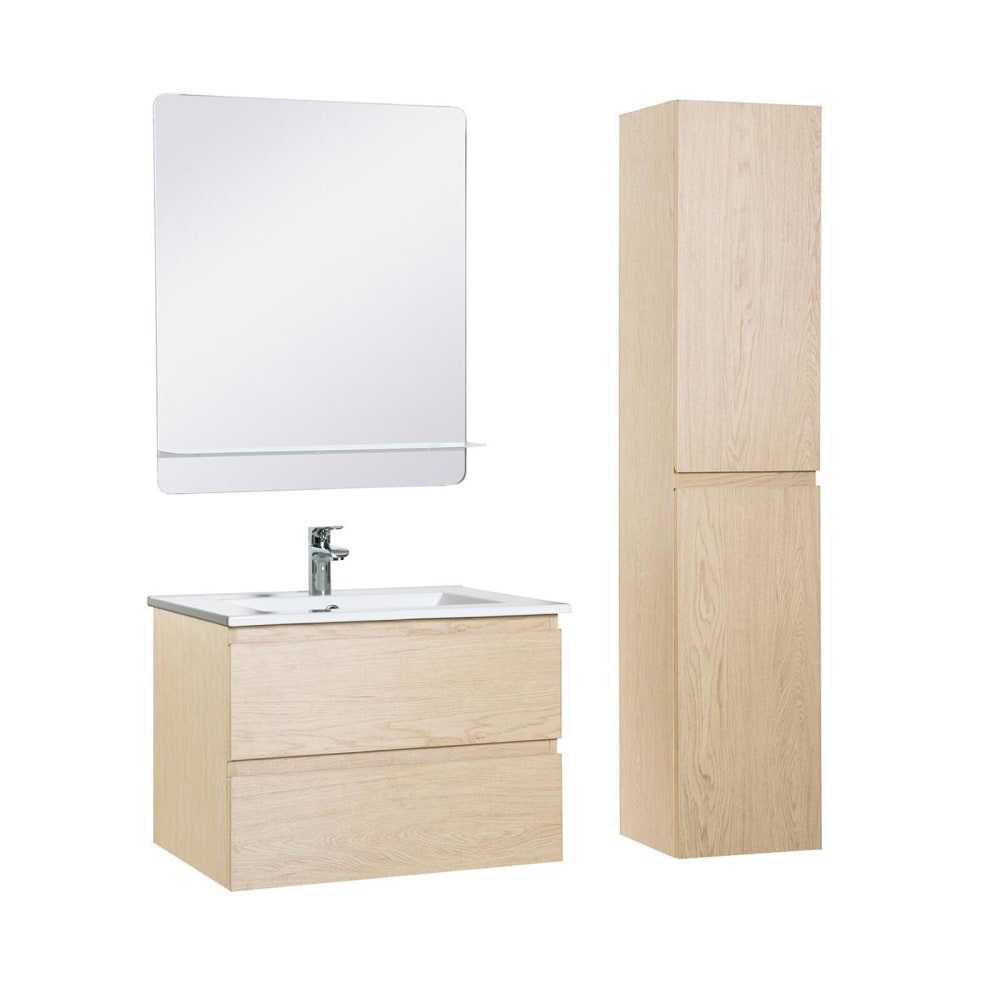 wohnli-moebel-suche-M26024963 Wohnli Möbelsuche - Einzelwaschtisch-Set 60 cm + Wasserhahn + Spiegel + -Säule