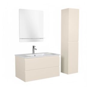 Wohnli Möbelsuche - Schlichte Möbel + Wasserhahn + Spiegel + -Säule