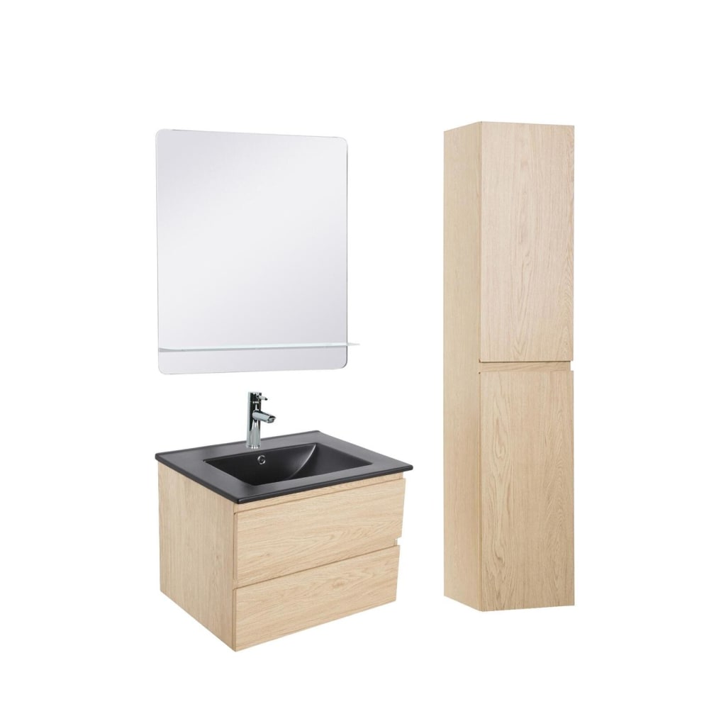 wohnli-moebel-suche-M26024989 Wohnli Möbelsuche - Einzelwaschtisch-Set 60 cm + Wasserhahn + Spiegel + -Säule