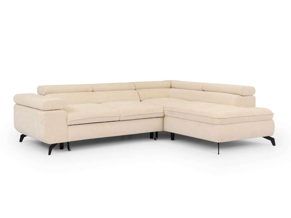 wohnli-moebel-suche-M26025086 Wohnli Möbelsuche - Ecksofa mit Schlaffunktion und Bettkasten aus Hellbeige Chenille-Stoff