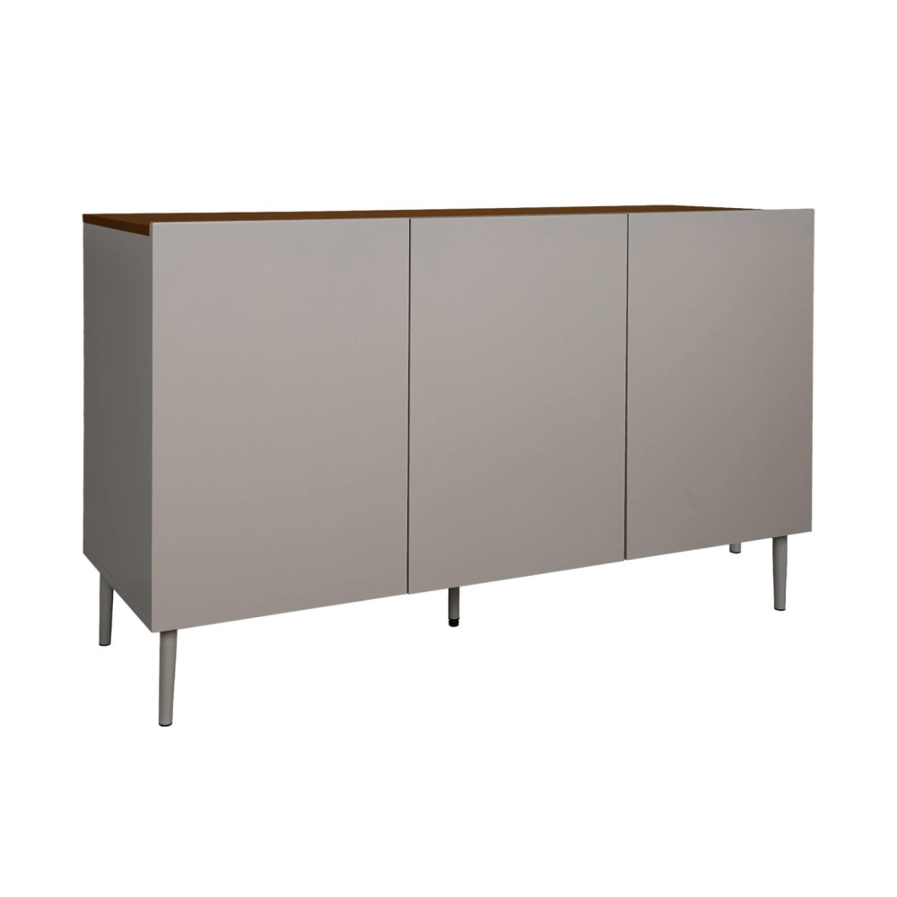 wohnli-moebel-suche-M26026926 Wohnli Möbelsuche - Sideboard aus Metall und Holzdekor grau und nussbaumfarben B 120 cm