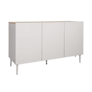 Wohnli Möbelsuche - Sideboard aus Metall und Holzdekor beige und naturfarben B 120 cm