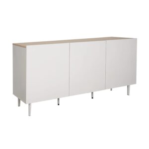 Wohnli Möbelsuche - Sideboard aus Metall und Holzdekor beige und naturfarben B 150 cm