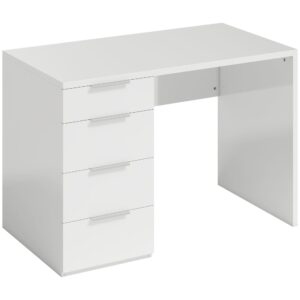 Wohnli Möbelsuche - Bureau informatique 4 tiroirs panneaux de particules blanc brillant