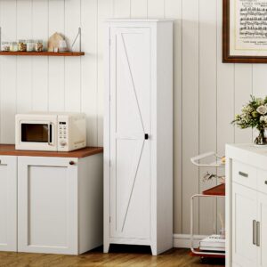 wohnli-moebel-suche-M26027331-1 Armoire de rangement 3 étagères réglables en bois blanc 44x122x40cm Spanplatte Weiß Homcom Möbel Schlafzimmermöbel Schränke