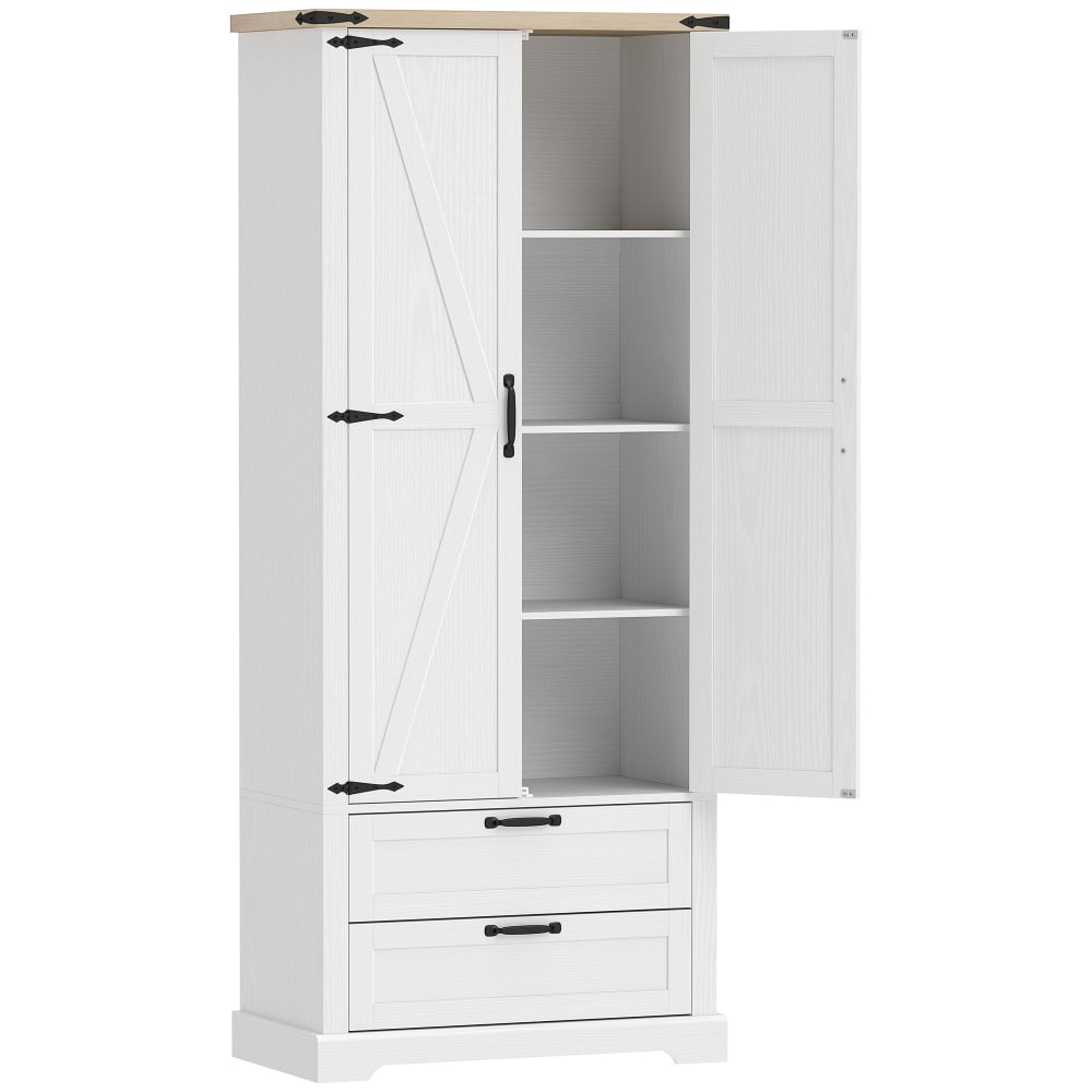 wohnli-moebel-suche-M26027332 Wohnli Möbelsuche - Armoire de cuisine 2 portes 2 tiroirs panneaux de particules blanc
