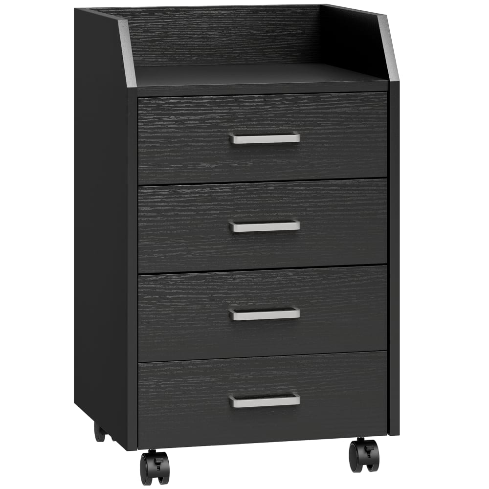 wohnli-moebel-suche-M26027333 Wohnli Möbelsuche - Caisson de bureau mobile 4 tiroirs rangement bois noir