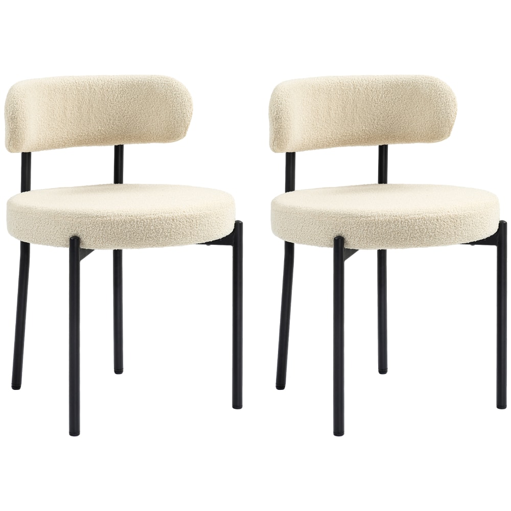 Wohnli Möbelsuche - Beige Stoff- & Stahlpolsterstuhl für Esszimmer