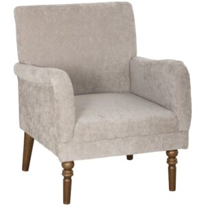 wohnli-moebel-suche-M26027356 Wohnli Möbelsuche - Fauteuil de salon pieds en bois d'hévéa tissu en lin gris