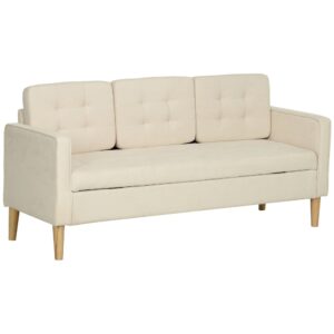 wohnli-moebel-suche-M26027358 Wohnli Möbelsuche - Canapé 3 places rangement caché tissu en flanelle de neige crème