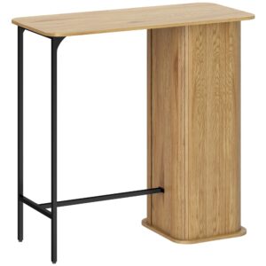 wohnli-moebel-suche-M26027408 Wohnli Möbelsuche - Table de Bar Design à Lattes 3 Étagères Pieds en Métal Bois Naturel