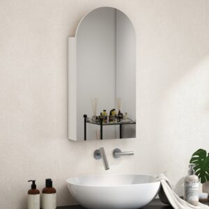 wohnli-moebel-suche-M26027432-1 Armoire murale salle de bain avec miroir MDF blanc 40x80x12cm Glas Weiß Homcom Möbel Badezimmermöbel