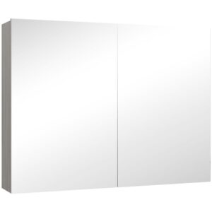 wohnli-moebel-suche-M26027434 Wohnli Möbelsuche - Armoire miroir de salle de bain 2 portes et étagères MDF gris