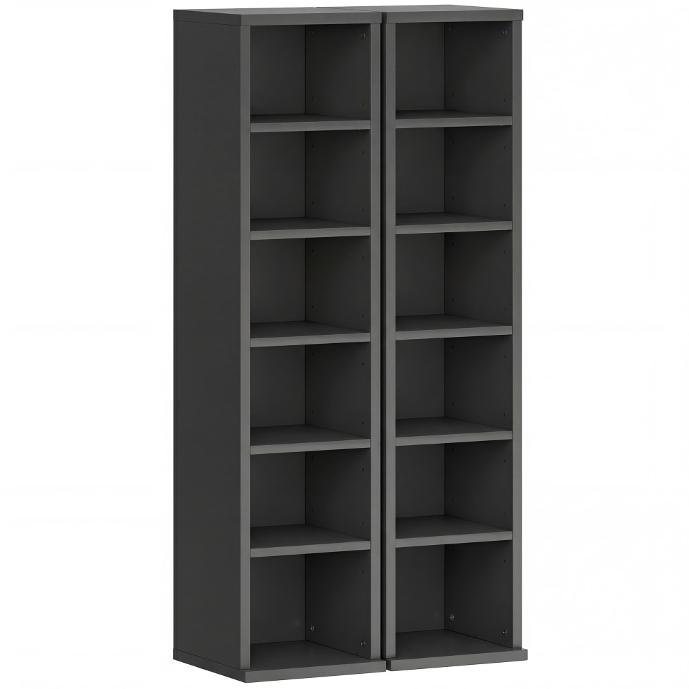 Wohnli Möbelsuche - Étagère colonne rangement cd-dvd 6+6 compartiments noir